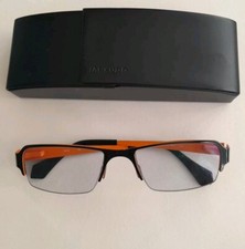 Mens Jai Kudo Eyeglasses Modle M12 Orange & Black With Case Frames Only