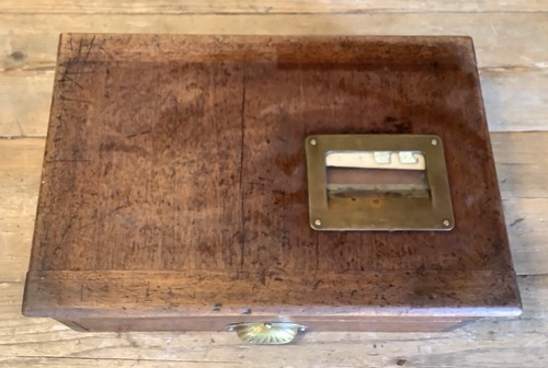 Antique mahogany cash till - mahogany,