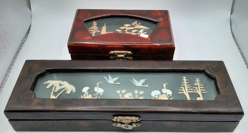 Vintage chinese lacquer boxes - vintage,