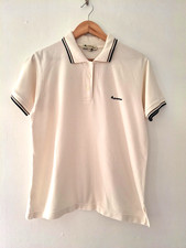 Aquascutum Mens Cream Logo Polo Shirt Size Medium P/P 20ins L 25ins Casual Work