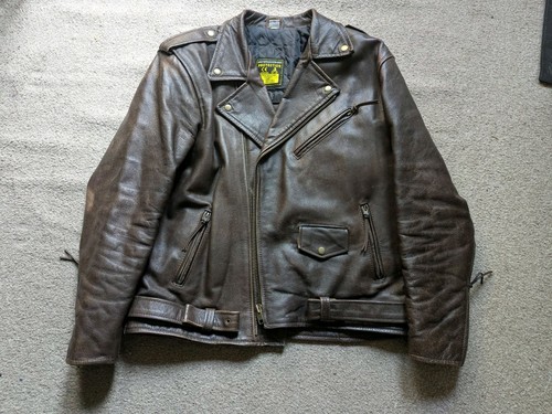 Mens brown leather - leather, jacket