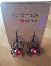 Halloween Black Spider Earrings Gothic Costume Punk Fun Earrings UK
