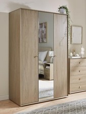Bennett 3 Door Mirrored Wardrobe in Dark Oak Effect Free Delivery