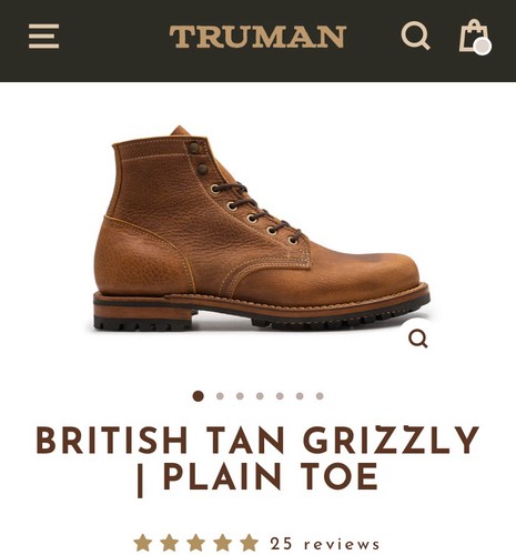 Truman boots british tan - truman, 8.5d