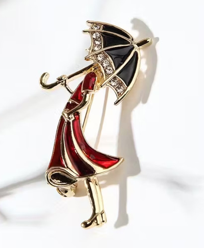 Enamel lady with crystal - enamel,
