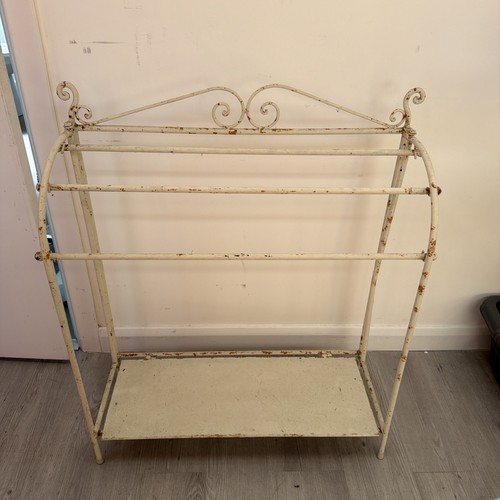 Vintage metal towel rail - towel, stand