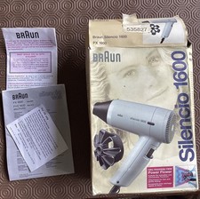 Braun Silencio 1600 Hair Dryer 3 Speed 1600W 240V Travel Hairdryer Vintage