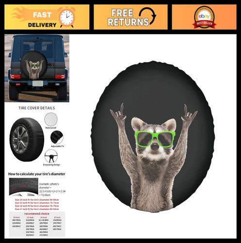 Funny raccoon spare tire cover - raccoon,