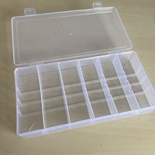 Clear Plastic Storage Organiser Compartment Craft Beads Jewellery Tool Box Case