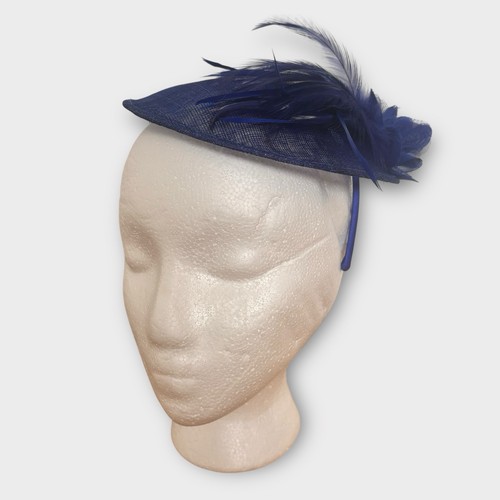 Blue fascinator headband hat - blue,