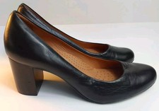JOHN LEWIS SIZE 6 BLACK LEATHER COURT SHOES A37100325B2/61A