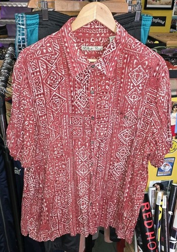 Batik bay aloha shirt red - bay,