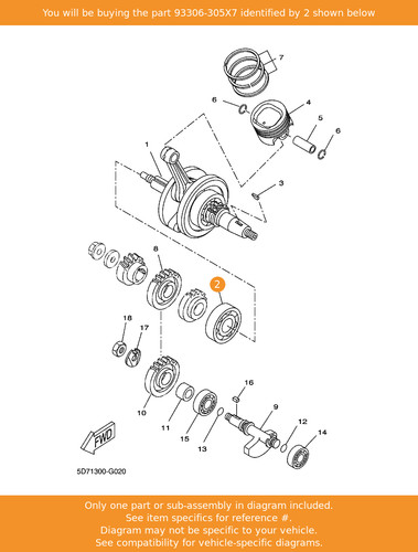 Yamaha bearing 93306 305x7 - yamaha, bearing,