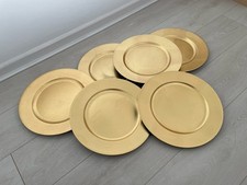 6 X Gold Under plates Christmas 