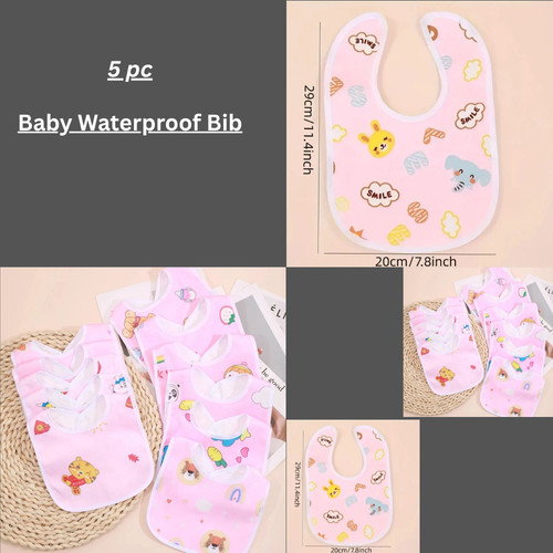 Baby bibs pink waterproof - waterproof, no