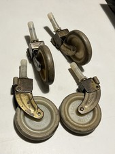 Flexello Vintage Trolley brass Castor Wheels. Rubber Suspension