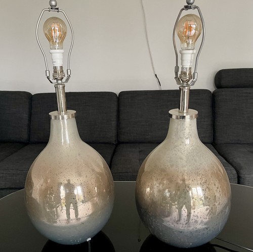 Pair mercury glass large - pair, x
