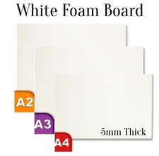 White Foam Board 5mm Thick Mounting Sign Display Board Paper Finish A2, A3, A4