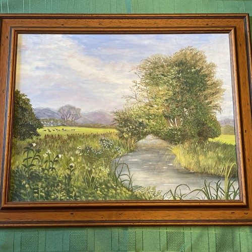Vintage framed oil board - framed,