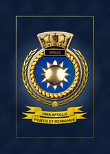 HMS APOLLO SHIPS BADGE/CREST -