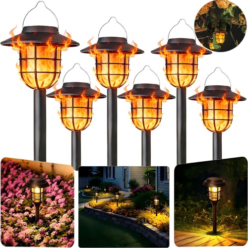 6pcs flickering flame - flame, solar