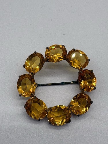 Antique citrine brooch 5cm - antique,