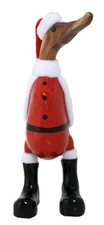 Wooden Duck Santa Claus 25cm high Quirky Freestanding Hand Painted Christmas new