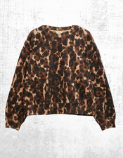 Ex HUSH Women’s Long Sleeve Leanne Leopard Sweatshirt in Brown