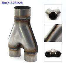 Universal Stainless Steel Exhaust Y-Pipe Piece Adapter 3" Single & 2.25" Dual uk