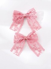 2pcs Set Girls Pink Mesh Lace