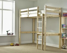 HEAVY DUTY Solid Pine HIGH SLEEPER Bunk Bed - 2ft 6 Small Single (EB13)