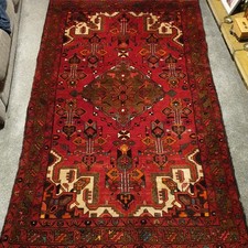 Oriental Middle Eastern Style Large Red Wool Rug. 