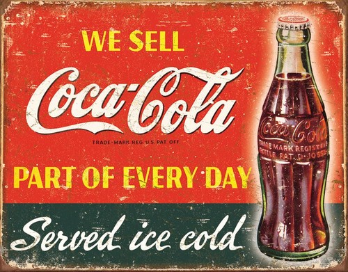 Tin signs coca - tin, of