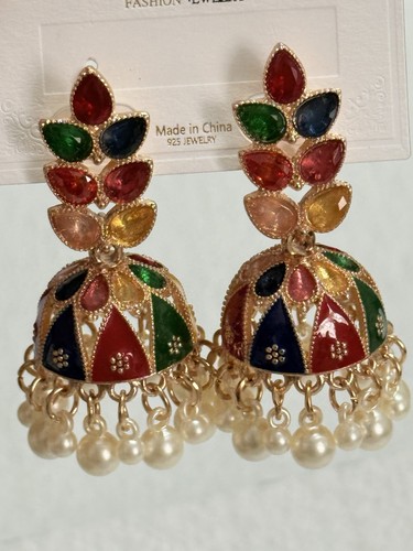 Golden earrings indian - golden,
