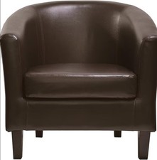 Faux leather tub chair - tub,