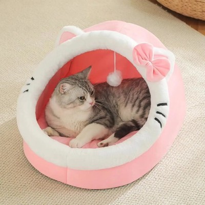 Cat bed semi enclosed cave - semi-enclosed,