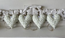 4 Handmade Hanging Hearts in