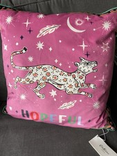Cath Kidston " Hopeful " Large Cat Cushion Velvet 50cm x 50cm BNWT
