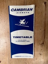 Cambrian Airways timetable Winter 1959 (rare)