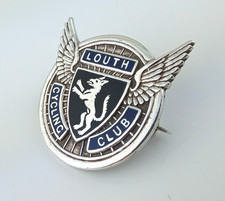VINTAGE GEORGE V SILVER & ENAMEL LOUTH CYCLING CLUB BADGE HM B'HAM 1932