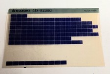 Suzuki GSXR 1100 J Spare Parts List Microfiche (Mar 88)