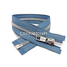 YKK Metal Silver Teeth Open Ended Zip - Choice of Colour and Length.