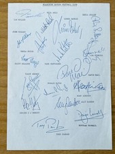 Hand Signed A4 Team Sheet -