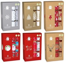 TRADITIONAL CHRISTMAS CRACKERS Party 28cm Box Plastic Free Gifts inside