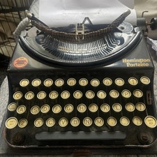 Antique 1920s Remington Portable Black Manual Typewriter needs service and clean