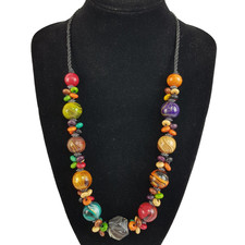 Chunky multicoloured necklace - chunky,