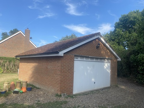 Garage door and - door, up