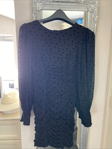 Monsoon black spotted dress - black,
