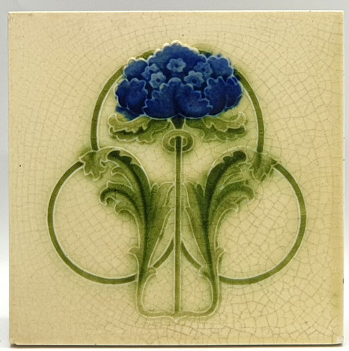 Art nouveau fireplace tile - fireplace,