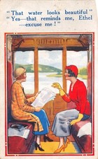 NATIONAL OLD COMIC POSTCARD TRAIN CARRIAGE UNUSED VERY GOOD